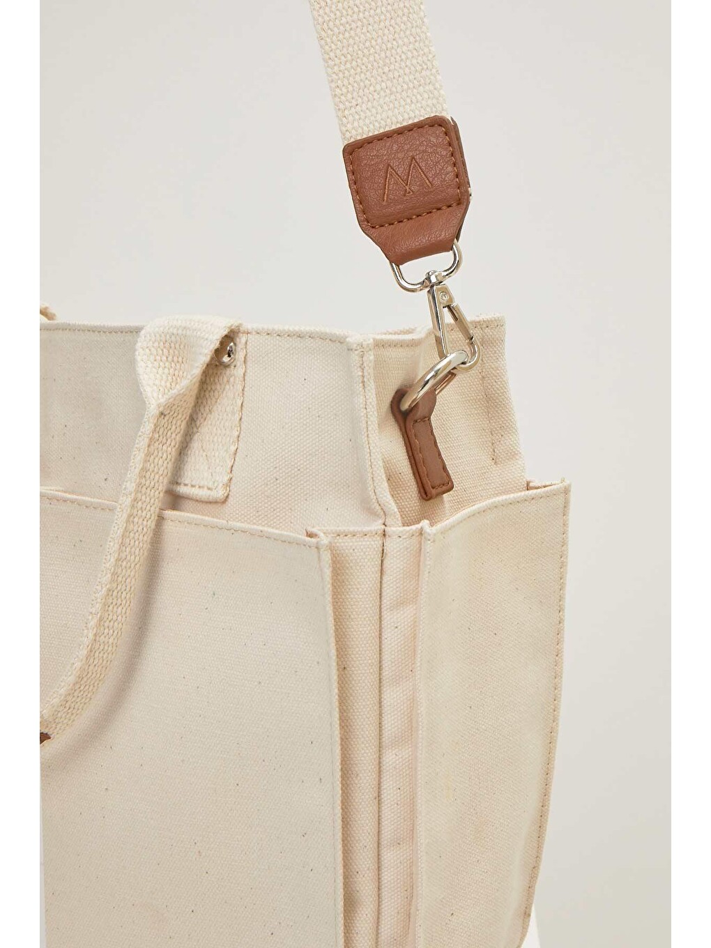 Bej Kanvas Everyday Bag Off Whıte-5