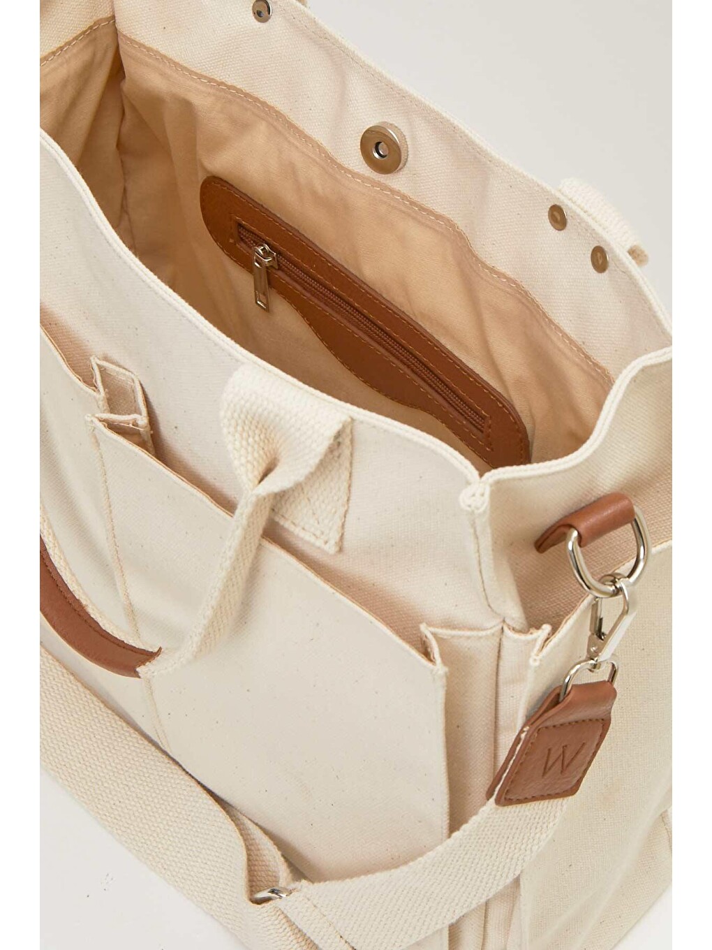 Bej Kanvas Everyday Bag Off Whıte-6