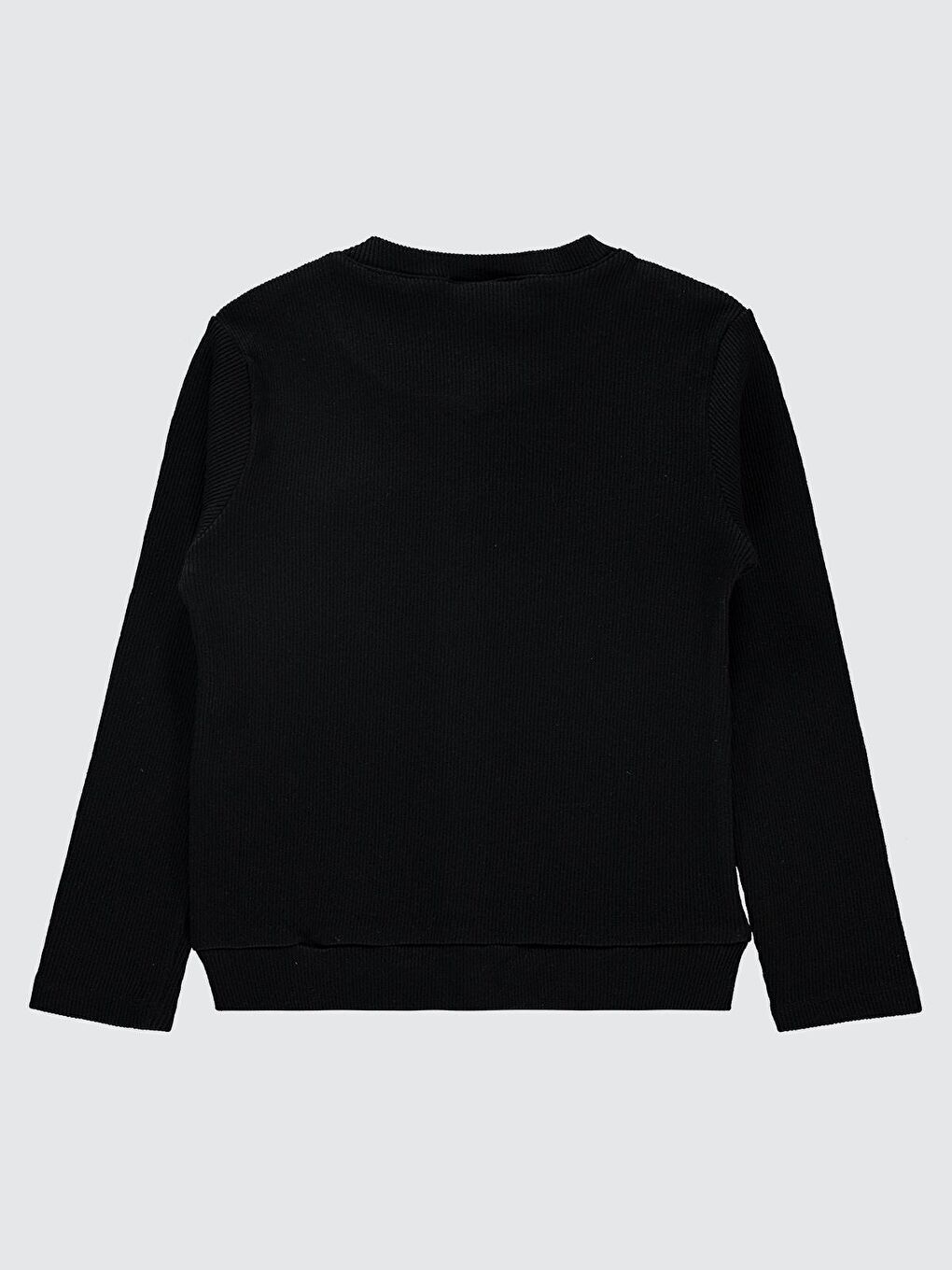 Girls Yakası Fiyonklu 6-9 Yaş Hırka - Siyah 6-7 Yaş-1