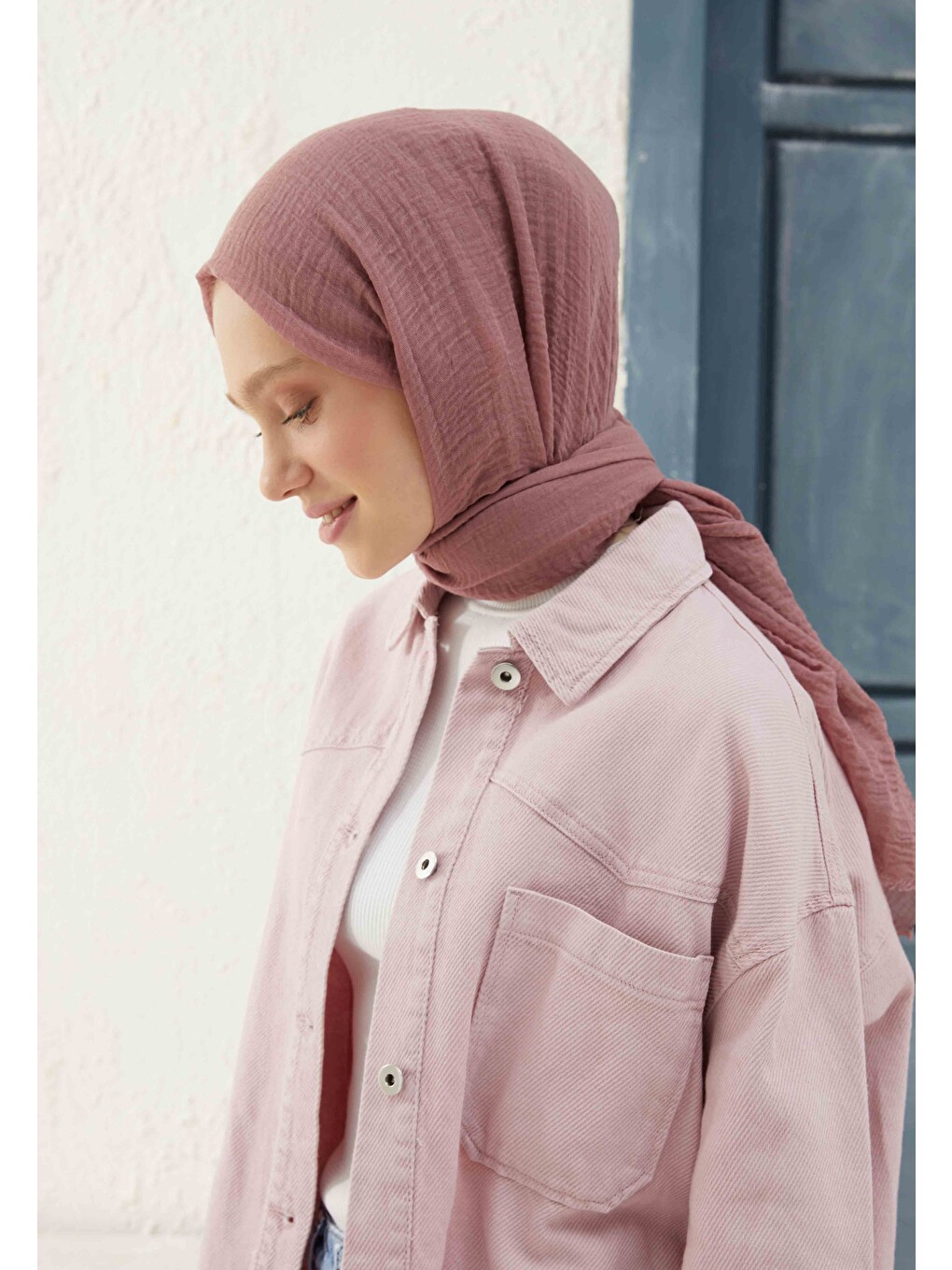 Pembe Bürümcük Şal Gül Kurusu-6