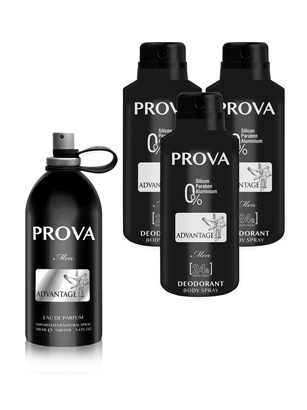 Prova Karışık Advantage EDP Erkek Parfüm 120 ml ve Deodorant 150 ml 3 Adet