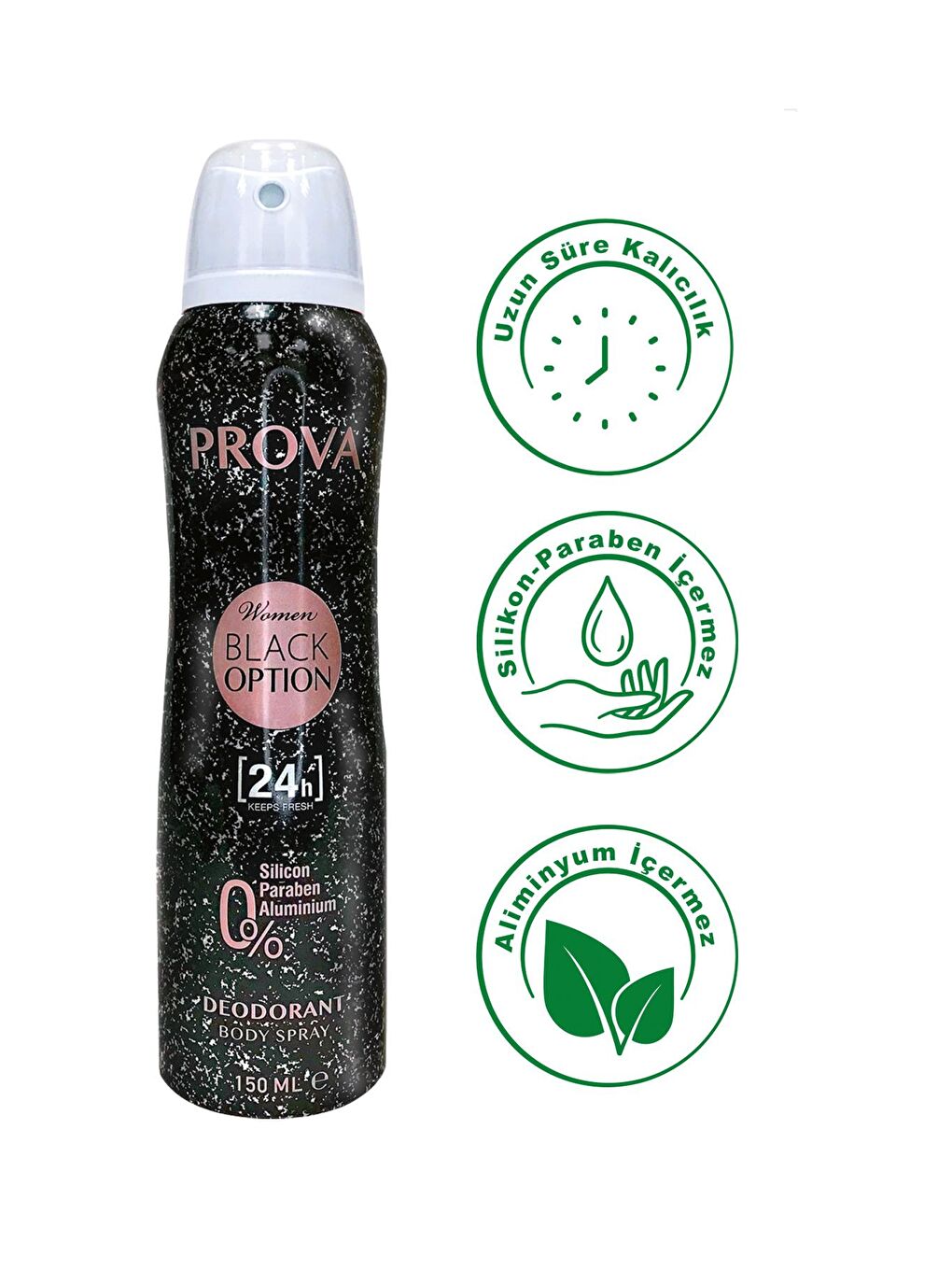 Prova Karışık Black Option EDP Kadın Parfüm 120 ml ve Deodorant 150 ml 3 Adet - 2