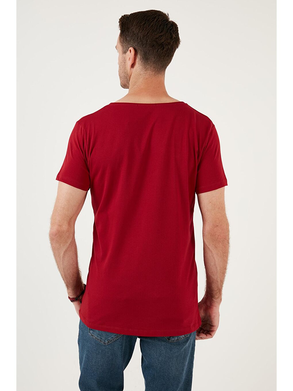 Buratti Kırmızı % 100 Pamuk Slim Fit V Yaka Basic T Shirt 5412001 - 4