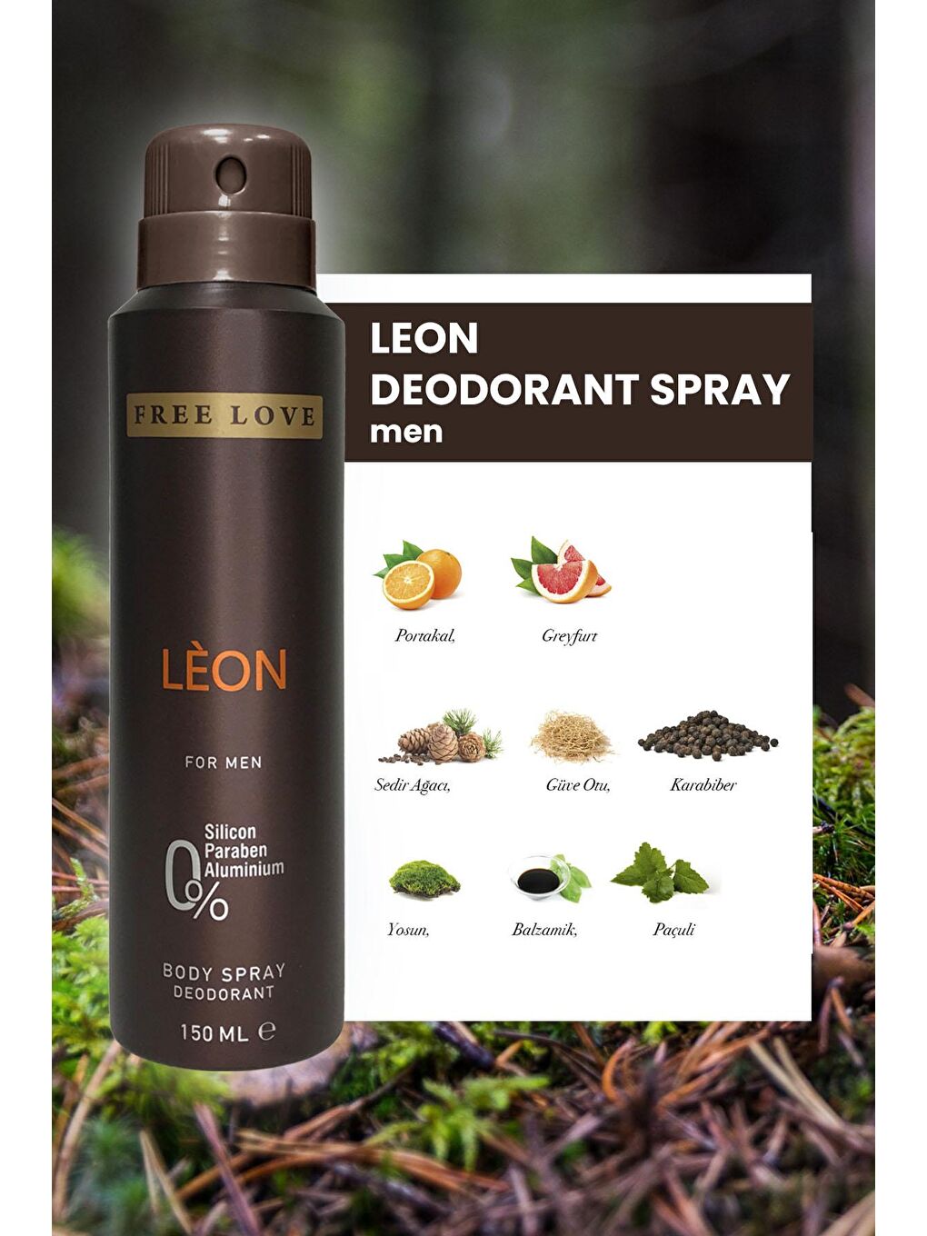 Free Love Karışık Leon Erkek Deodorant 150 ml 3 Adet - 2