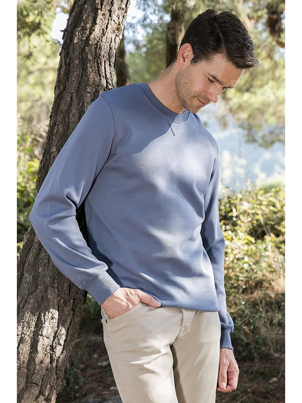 Mavi Pamuklu Regular Fit Bisiklet Yaka Erkek Sweat 5905453