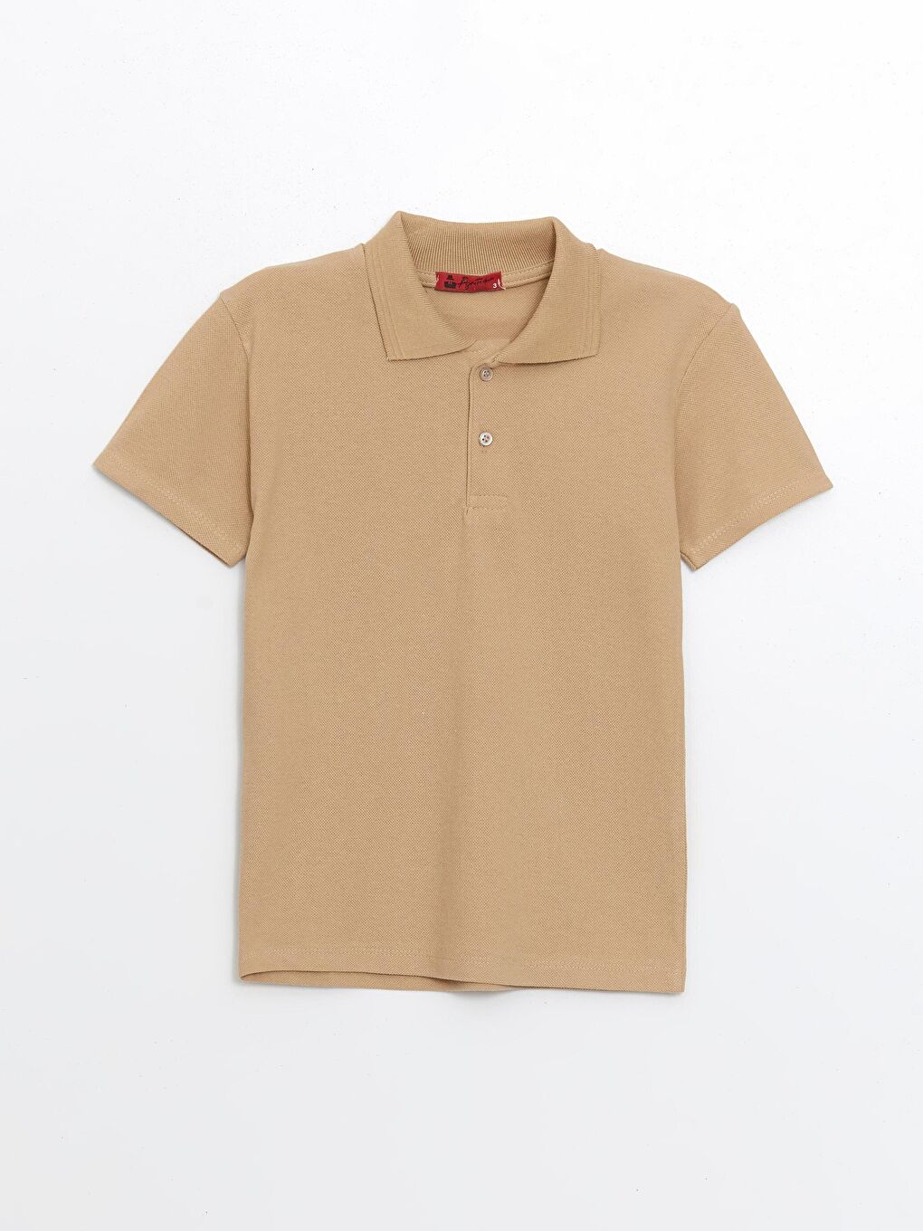 Bej Kids Polo Yaka Basic Kısa Kollu Erkek Çocuk Tişört