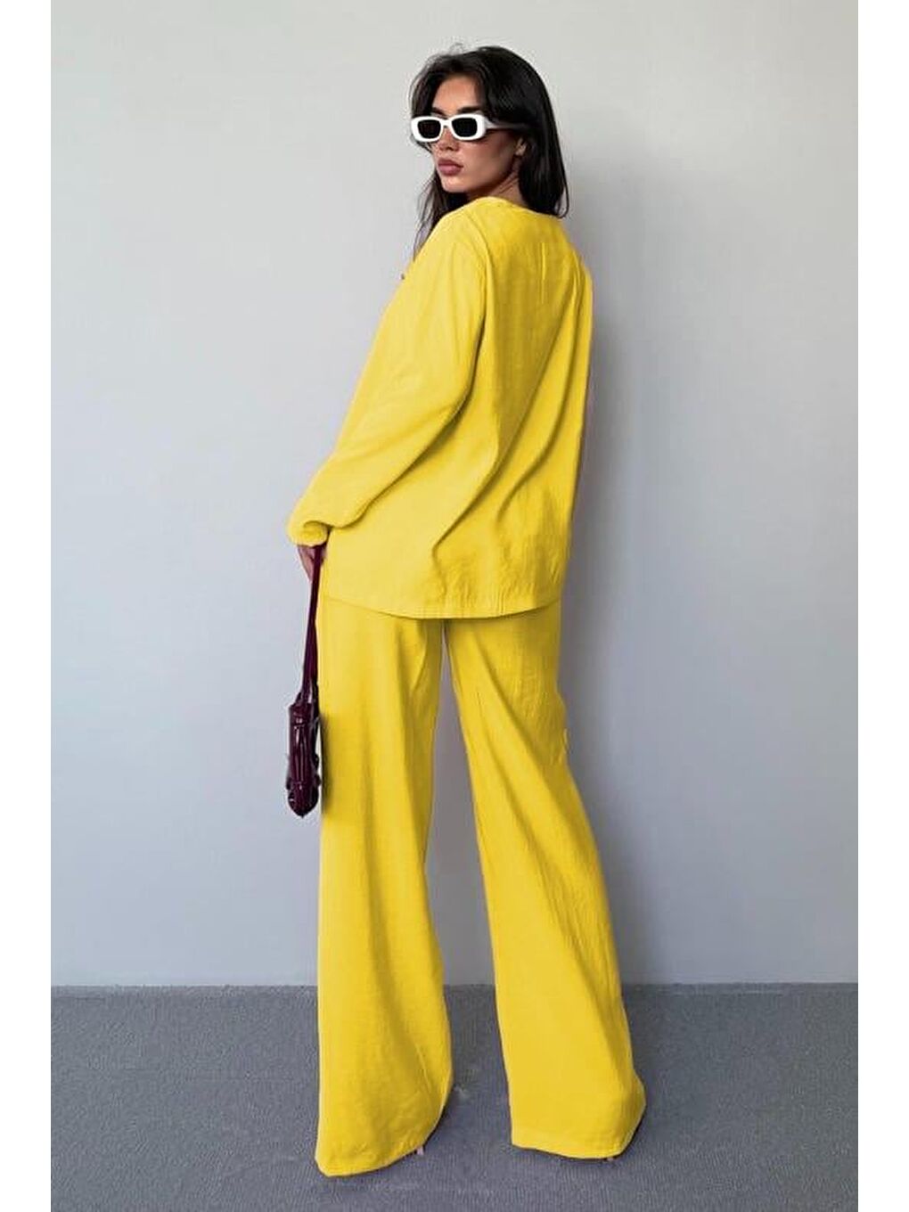 Sarı Önü Bağlamalı Alt Üst Takım Mg2473-2