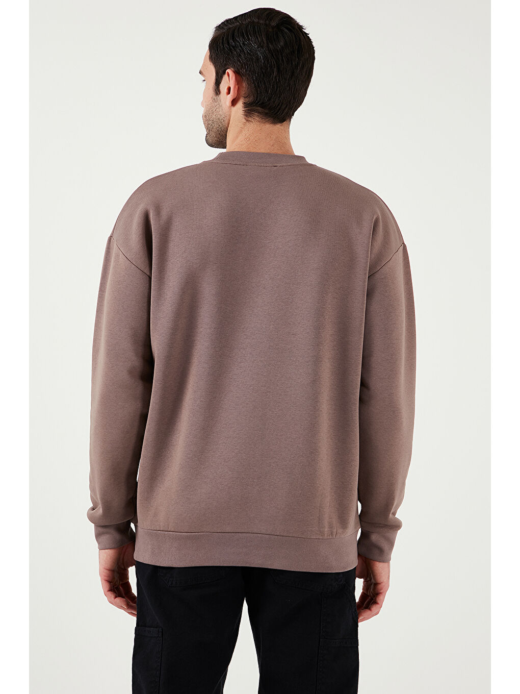 Kahverengi Regular Fit Bisiklet Yaka Pamuklu İçi Tüylü Yumuşak Şardonlu Erkek Sweat 5905255-6