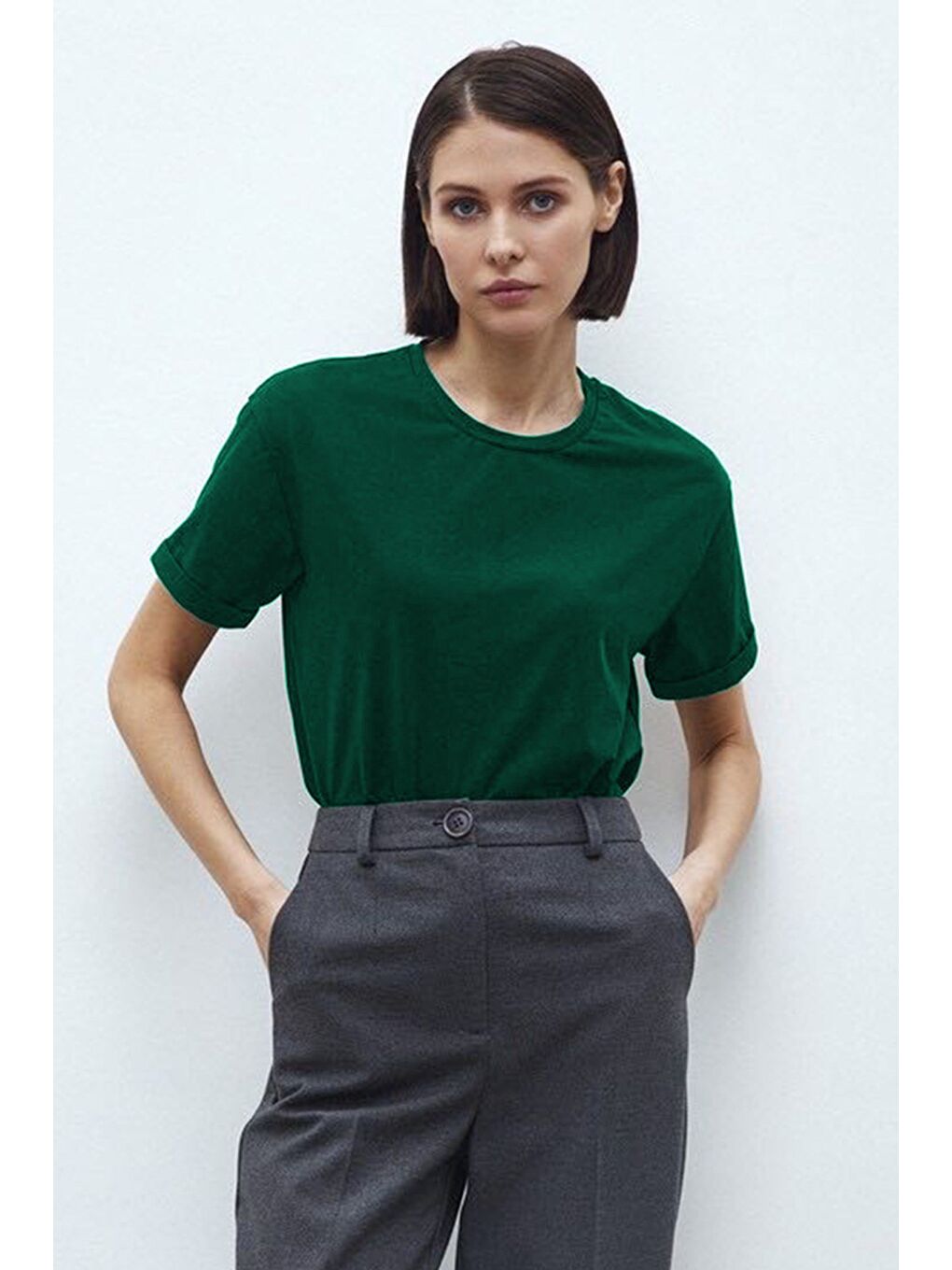 Petrol Yeşili Tişört Mg1351-1