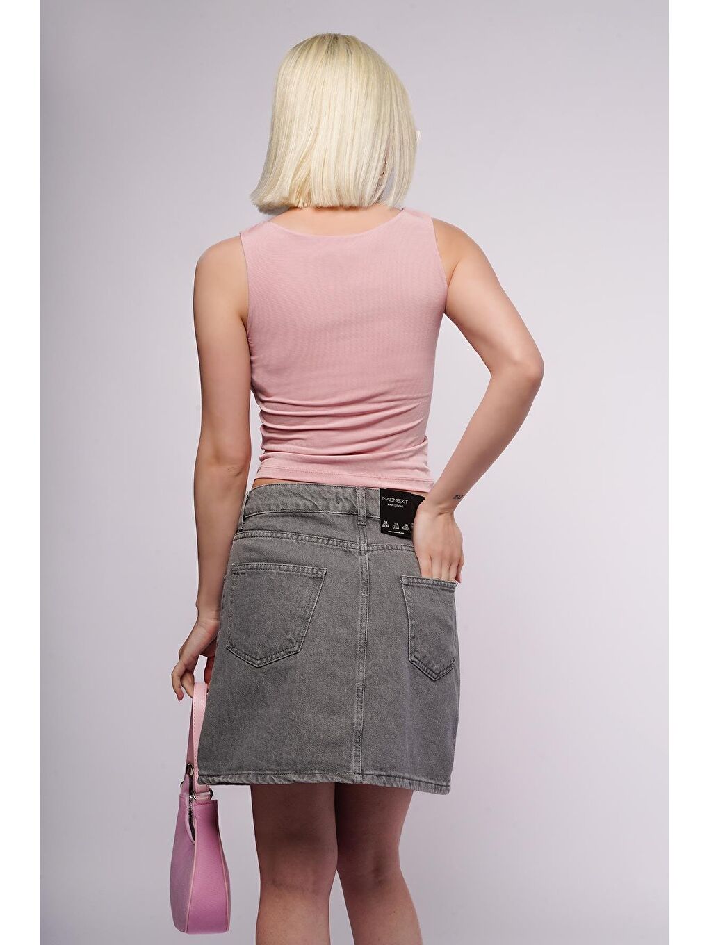 Pembe Kalın Askılı Kadın Bluz Mg1998-2