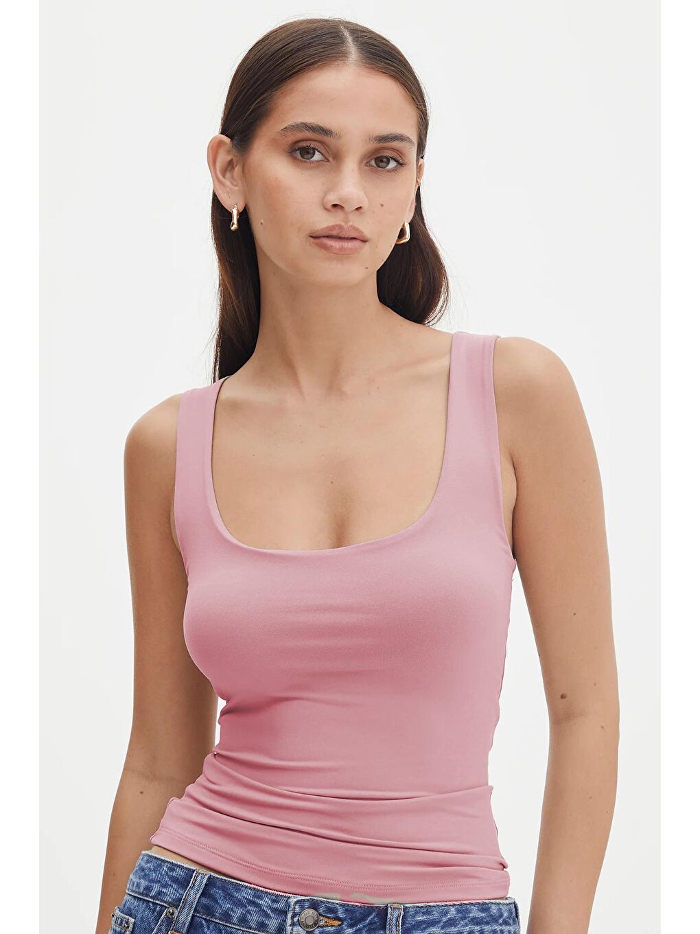 Pembe Kalın Askılı Kadın Bluz Mg1998-3