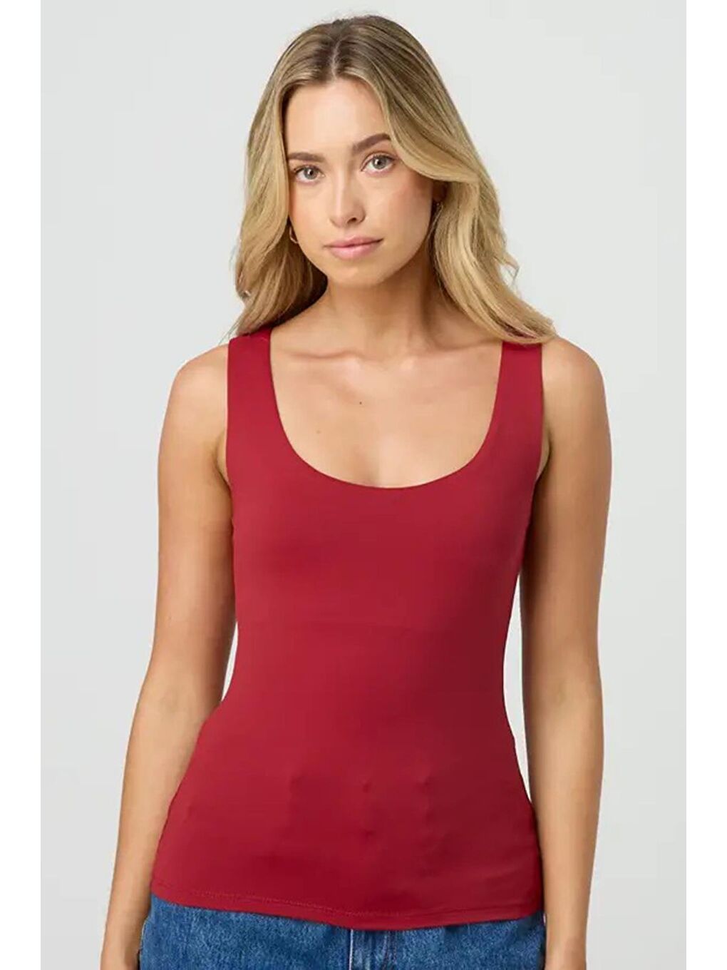 Kırmızı Kalın Askılı Kadın Bluz Mg1998-3