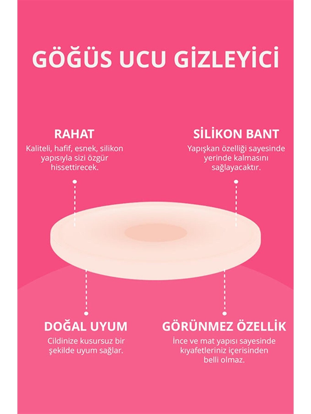 Karışık Silikon Göğüs Ucu Kapatıcı, 3'Lü Paket-2