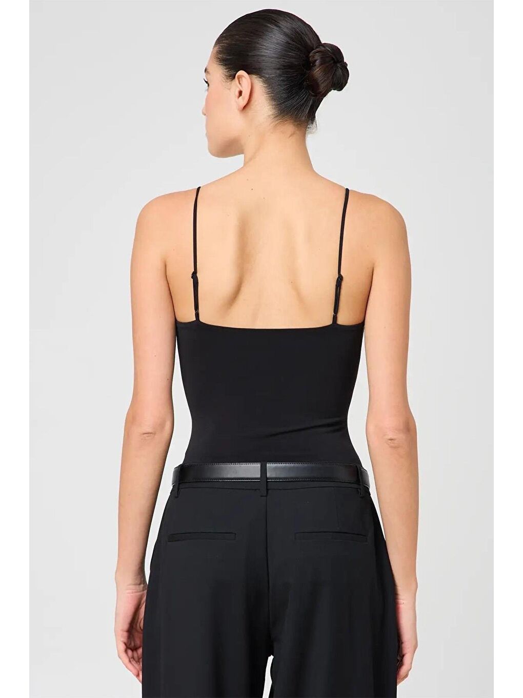 Siyah Ayarlanabilir Askılı Kadın Atlet Mg2527-1