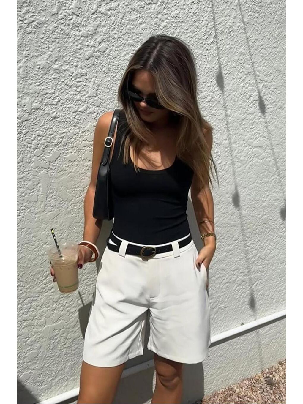 Siyah Kalın Askılı Fitilli Atlet Mg2459-1