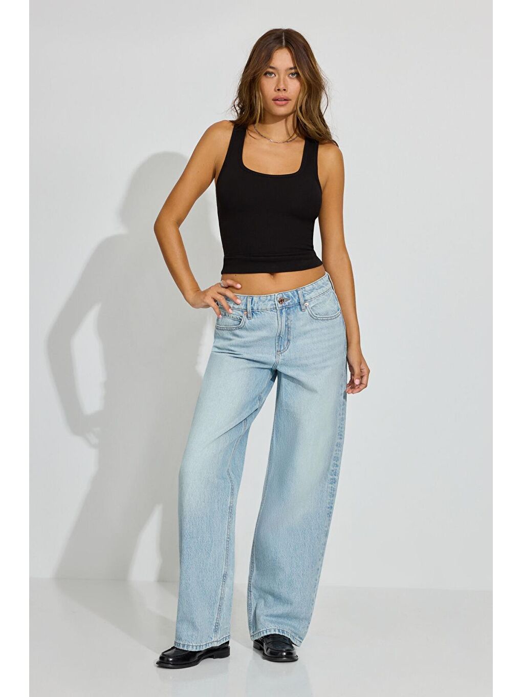 Siyah Kalın Askılı Fitilli Atlet Mg2459-6