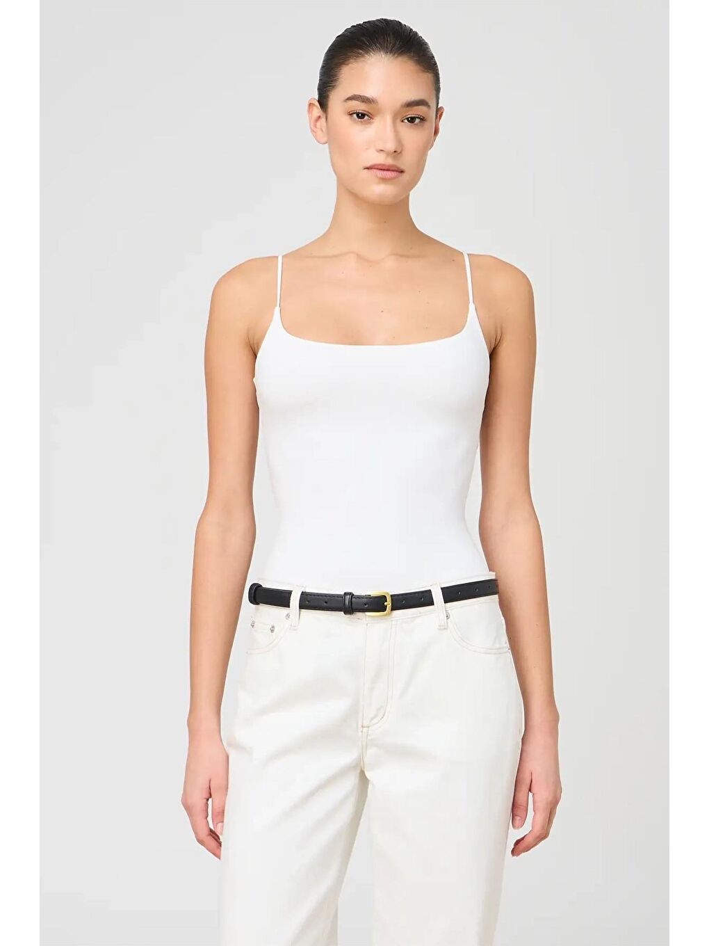 Beyaz Ayarlanabilir Askılı Kadın Atlet Mg2527