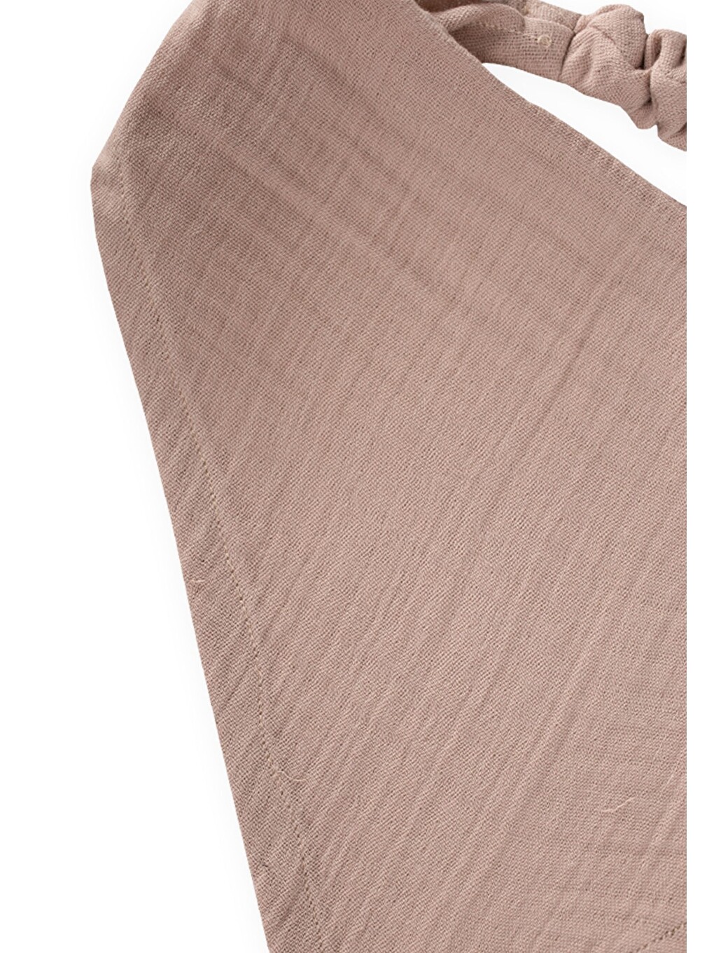 Bej Müslin Lastikli Saç Bandanası Vizon-1