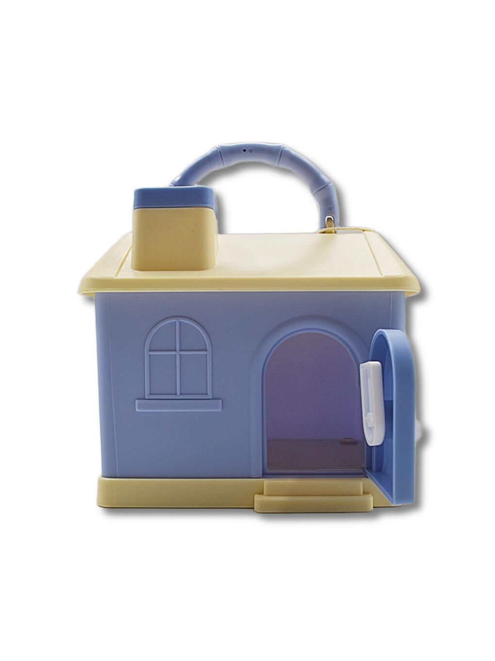 Kilitli Plastik Ev Şekilli Kumbara (3438) Sarı-Lila-1