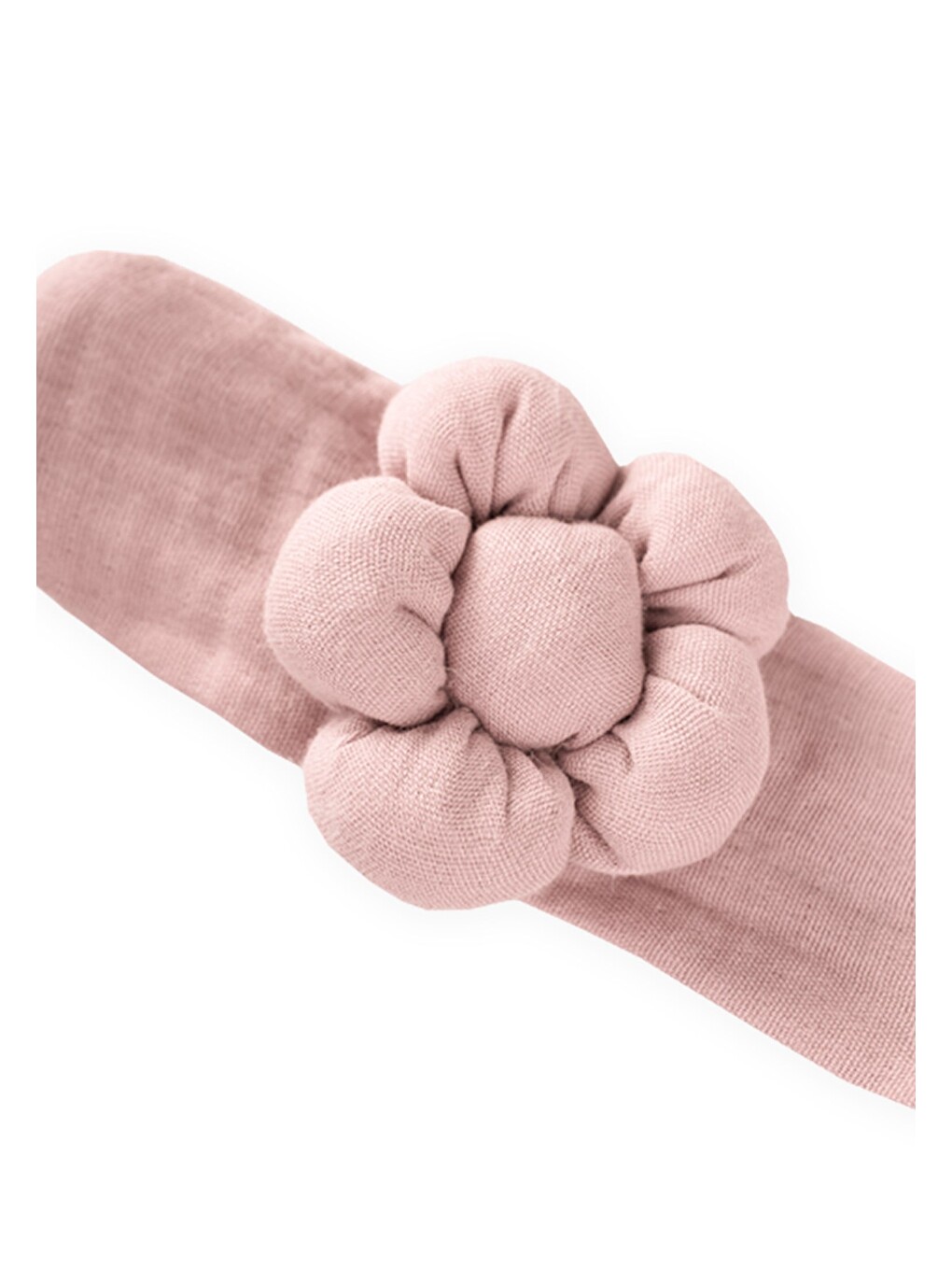 Müslin Papatya Lastikli Bandana Pudra Pembe-1