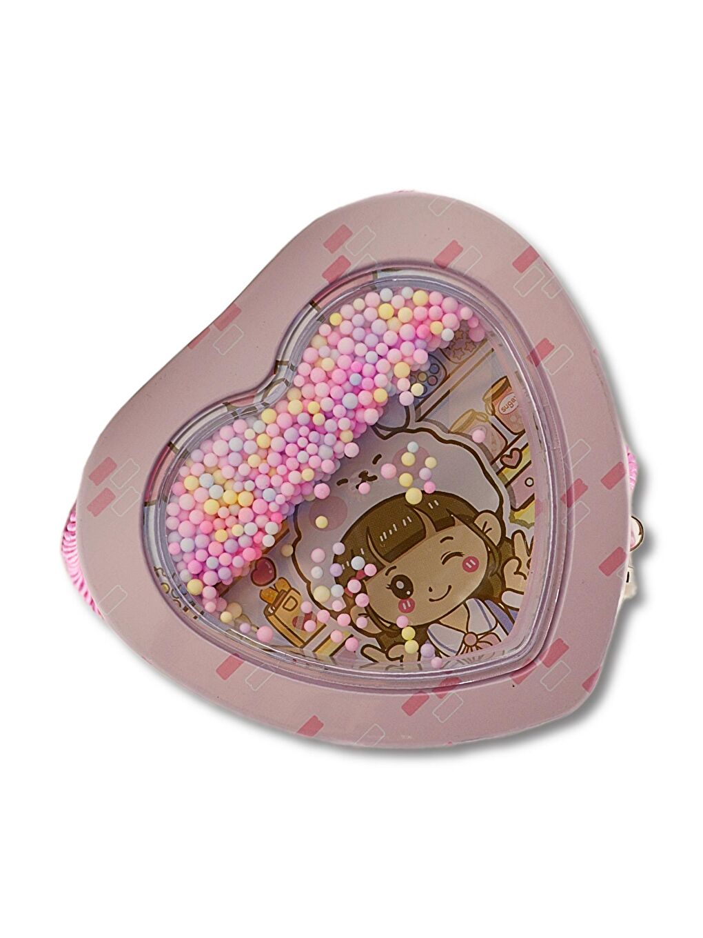 Kilitli Metal Kalp Şekilli Kumbara (0356) Pembe-5