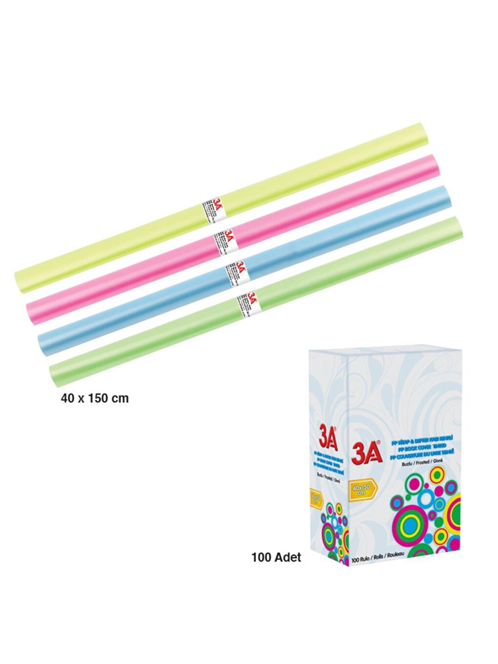 40x150 Rulo Kaplık Renkli 100 Adet Kod:1131
