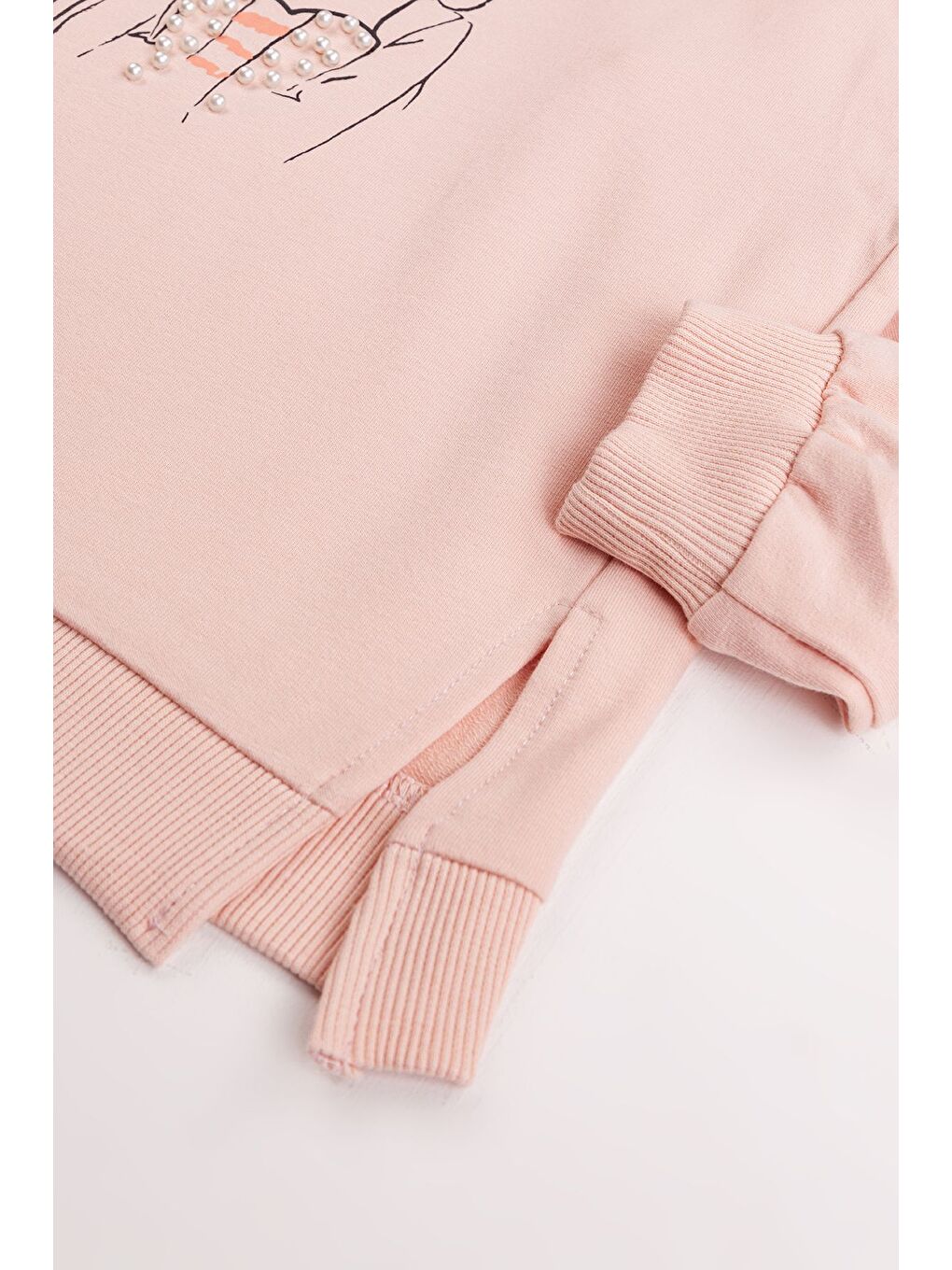 Ekru Kız Çocuk Orta Kalınlıkta Baskılı 2'li Paket Sweatshirt-7