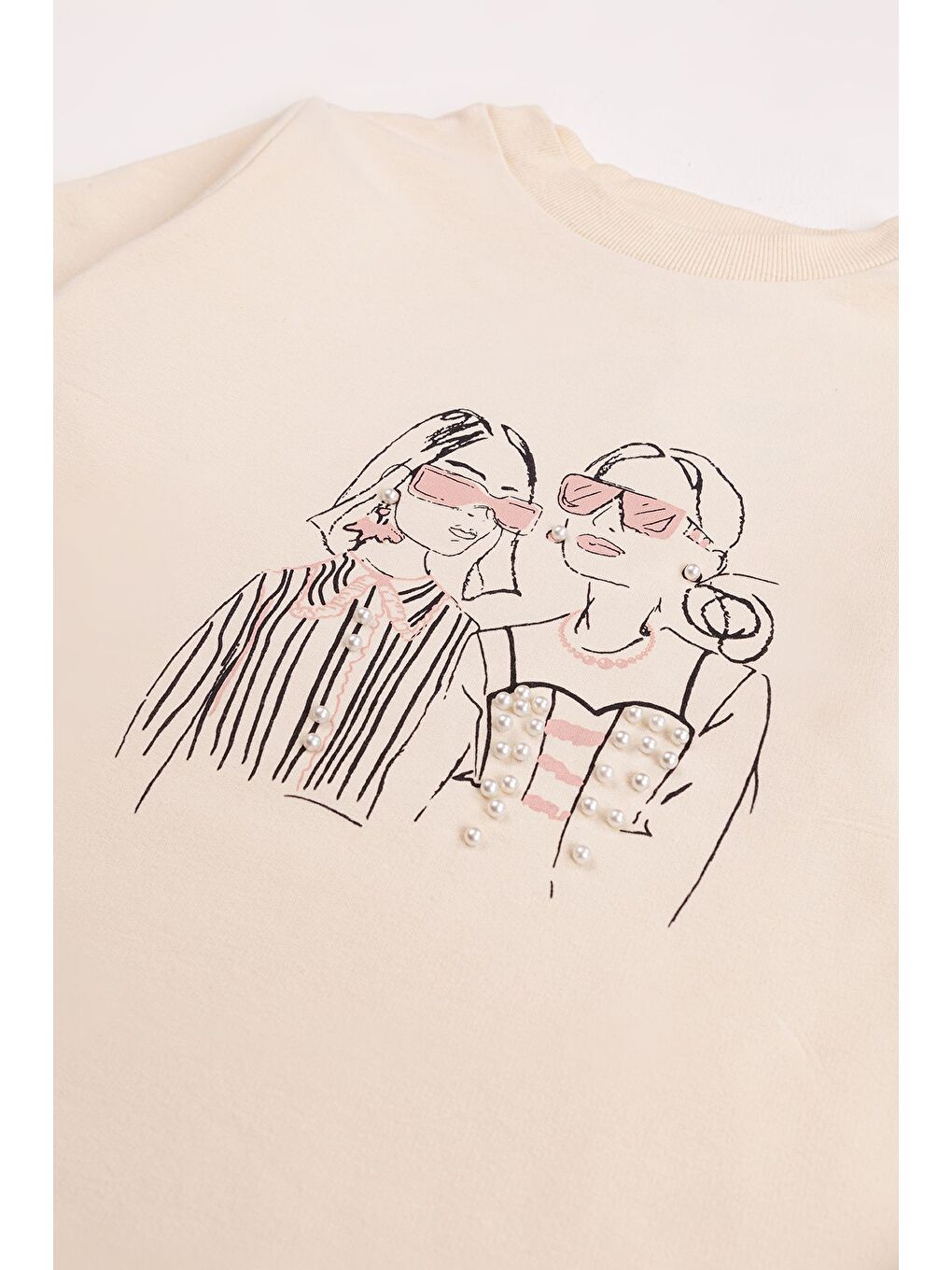 Pembe Kız Çocuk Orta Kalınlıkta Baskılı 2'li Paket Sweatshirt-2