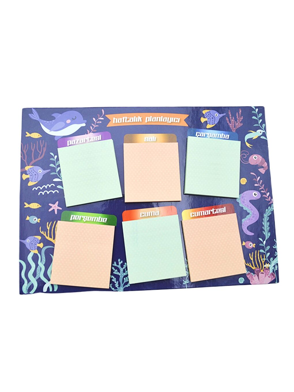 29x21 50 Yaprak 6 Blok Başarı Haftalık Planlayıcı Deniz Hayvanları (BH-3662)