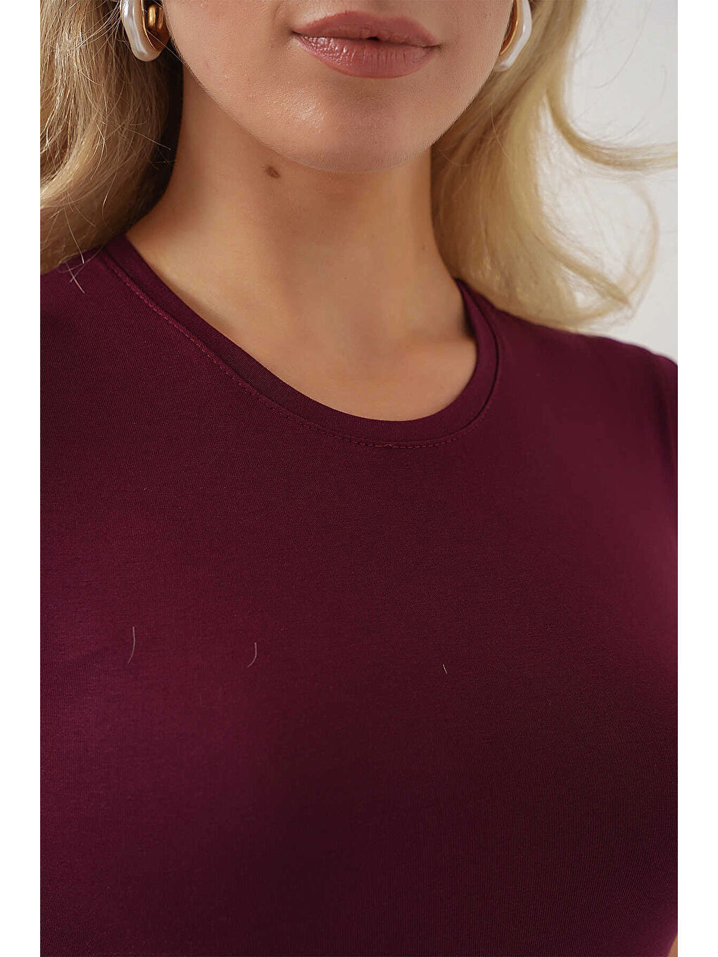 Kadın Bordo Basic Sıfır Kol Body HZL25S-BD143471-4