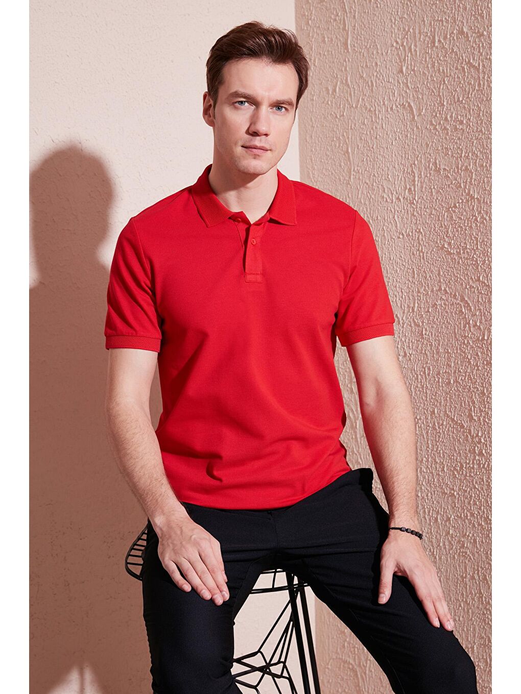 Buratti Kırmızı Pamuklu Regular Fit Düğmeli Polo Yaka T Shirt 5902739