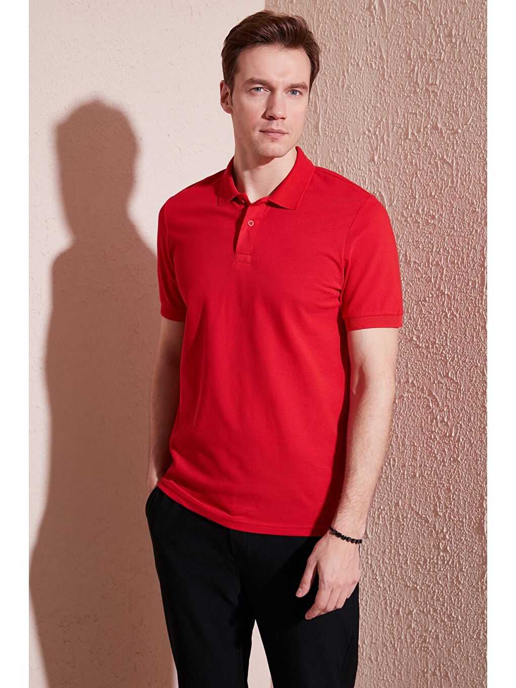 Buratti Kırmızı Pamuklu Regular Fit Düğmeli Polo Yaka T Shirt 5902739 - 1