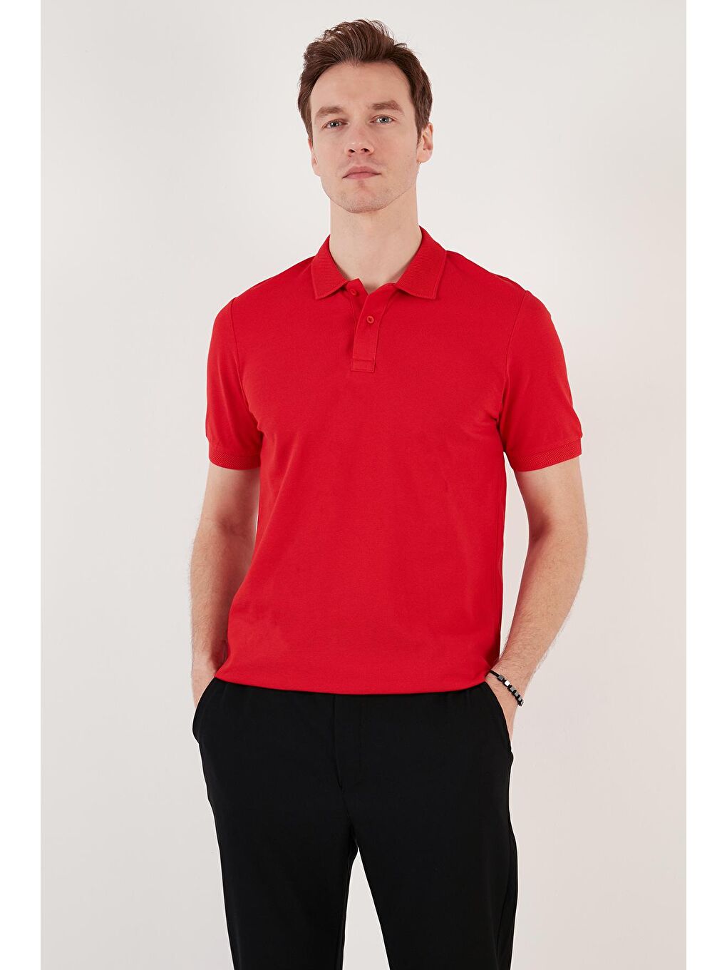 Buratti Kırmızı Pamuklu Regular Fit Düğmeli Polo Yaka T Shirt 5902739 - 3