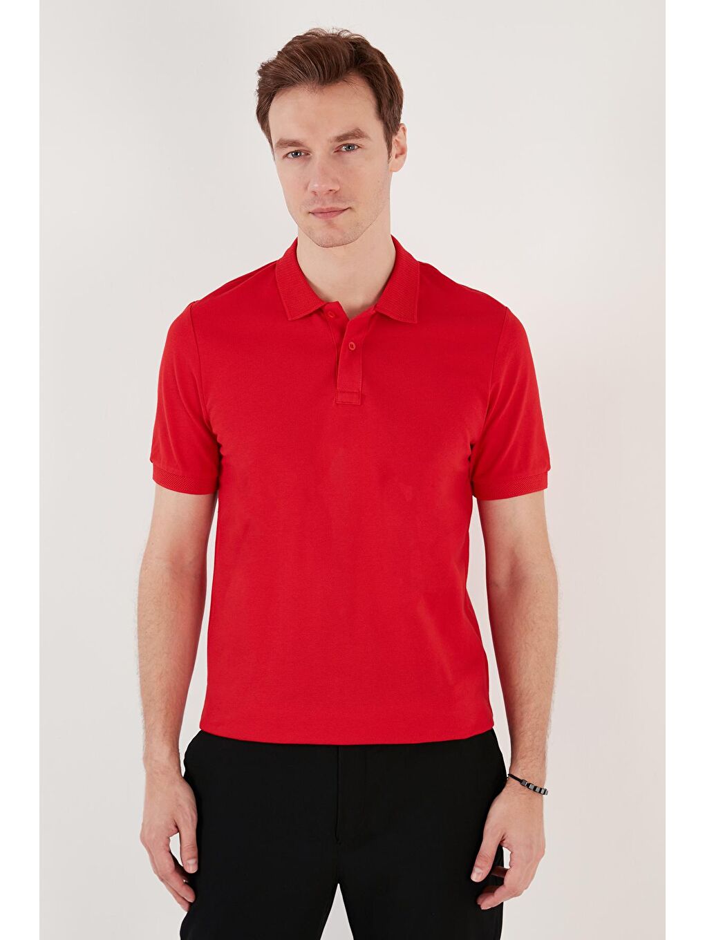 Buratti Kırmızı Pamuklu Regular Fit Düğmeli Polo Yaka T Shirt 5902739 - 4