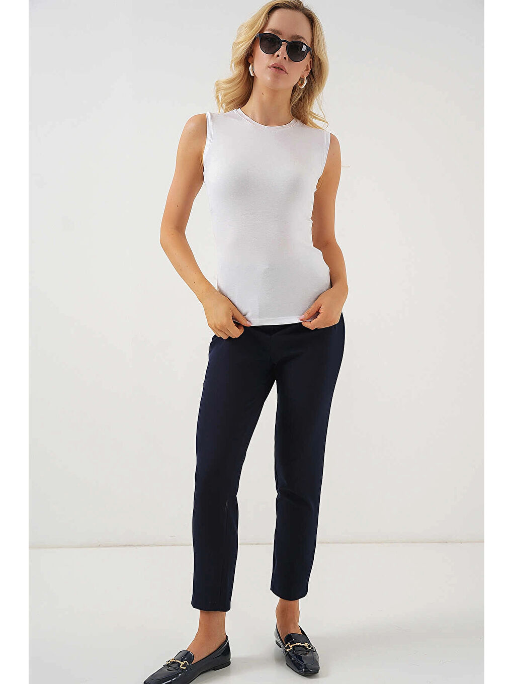 Kadın Beyaz Basic Sıfır Kol Body HZL25S-BD143471-2