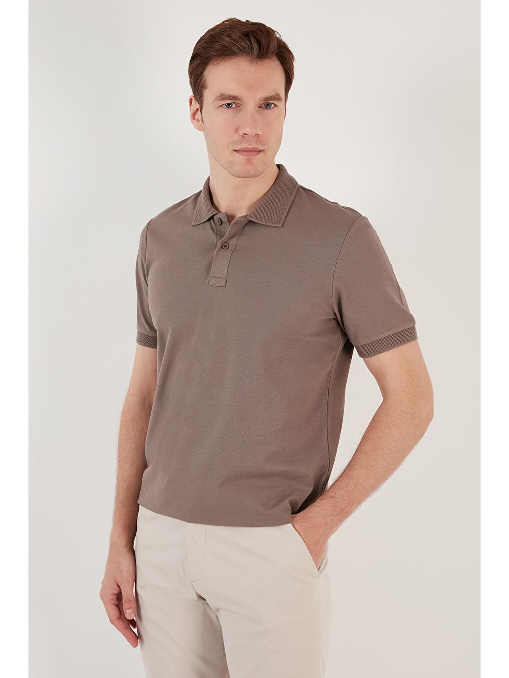 Buratti Bej Pamuklu Regular Fit Düğmeli Polo Yaka T Shirt 5902739 - 4