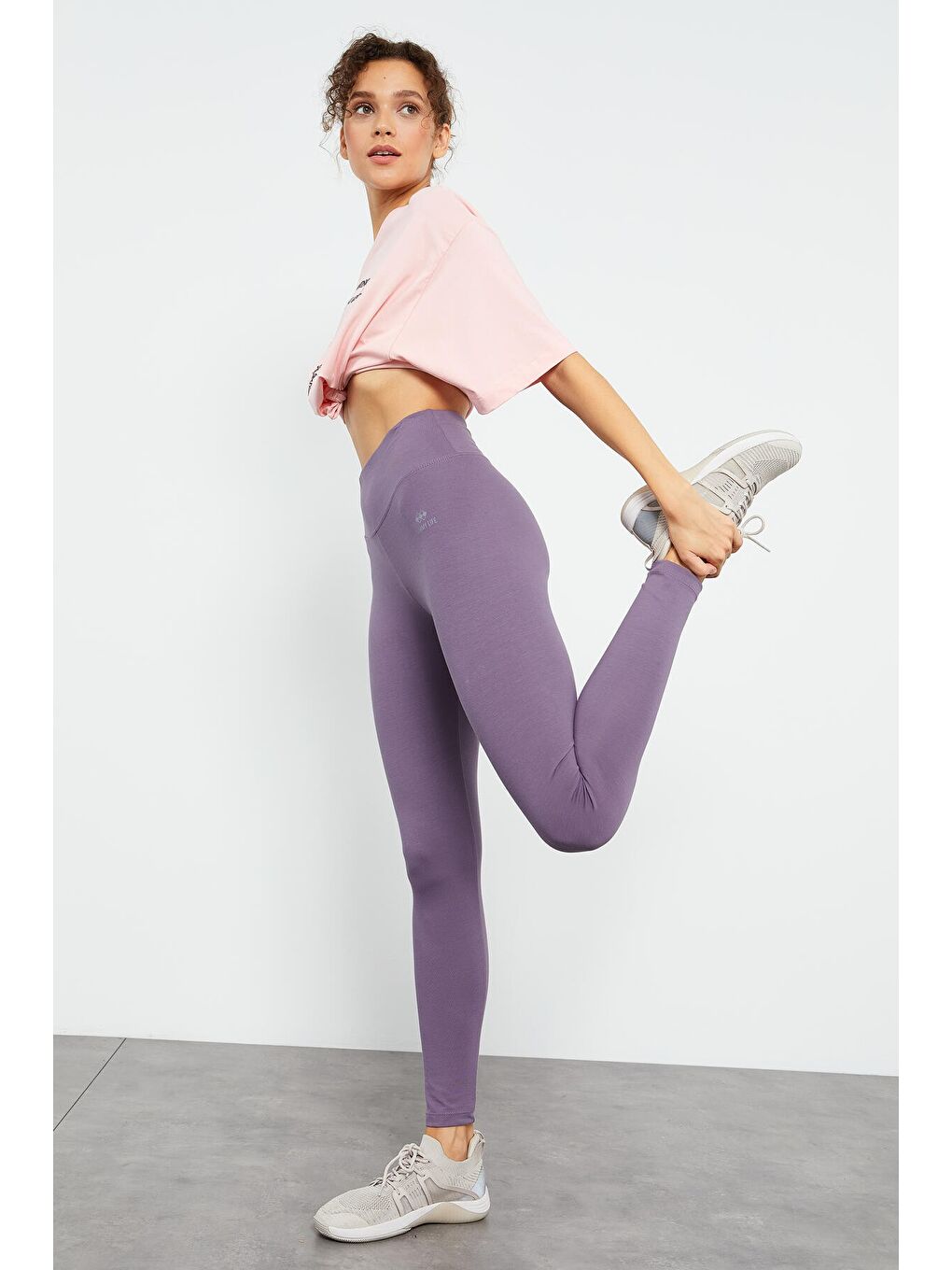 Mor Eflatun Yüksek Bel Toparlayıcı Slim Fit Dar Paça Kadın Tayt - 94011