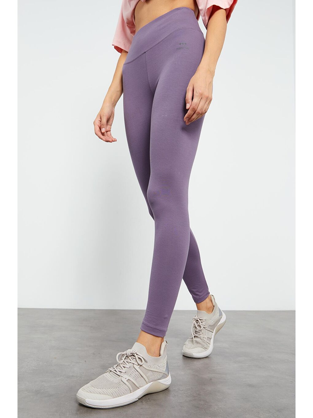 Mor Eflatun Yüksek Bel Toparlayıcı Slim Fit Dar Paça Kadın Tayt - 94011-1