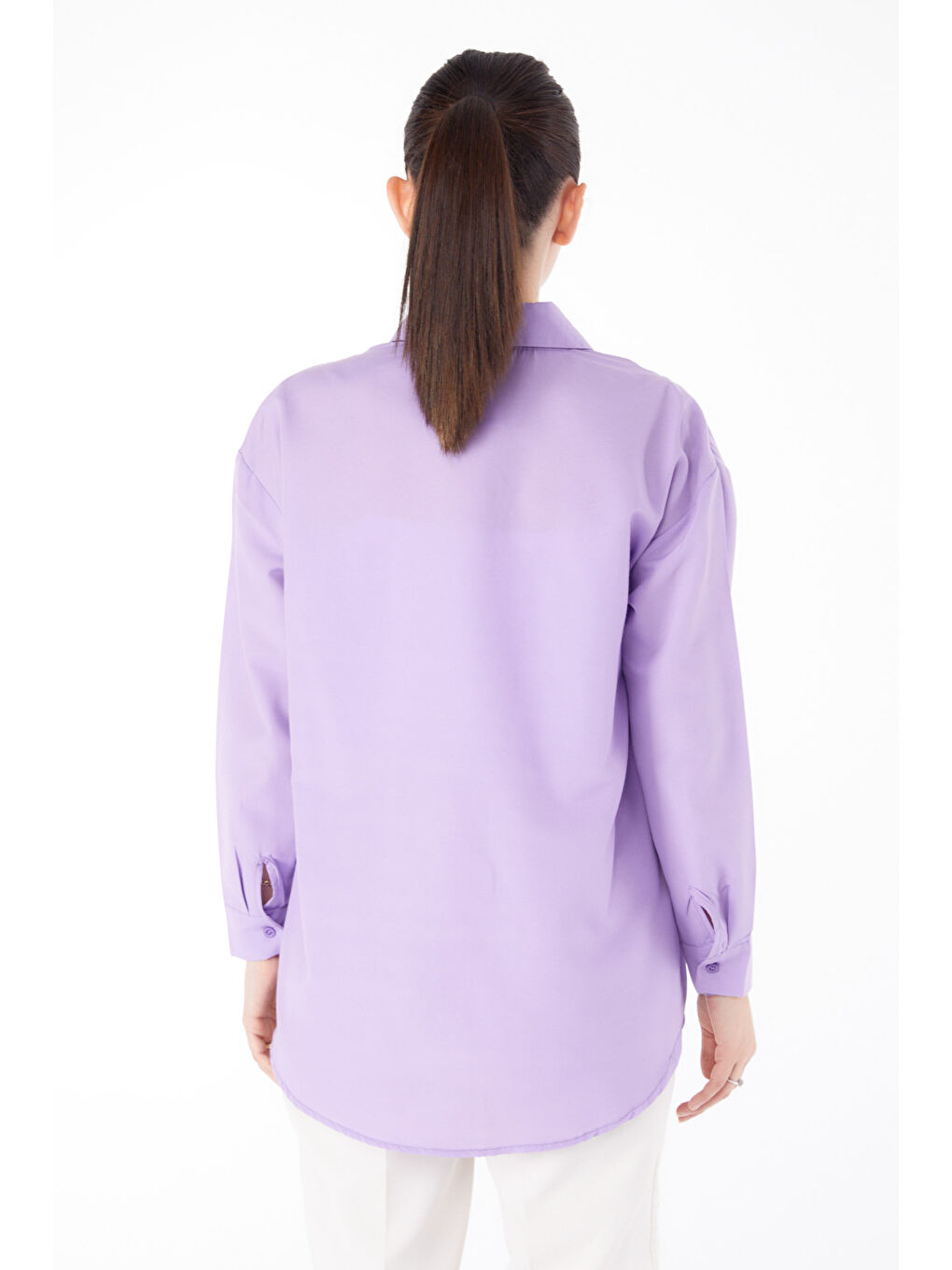Taş Detaylı Gömlek Lila - 13194-3