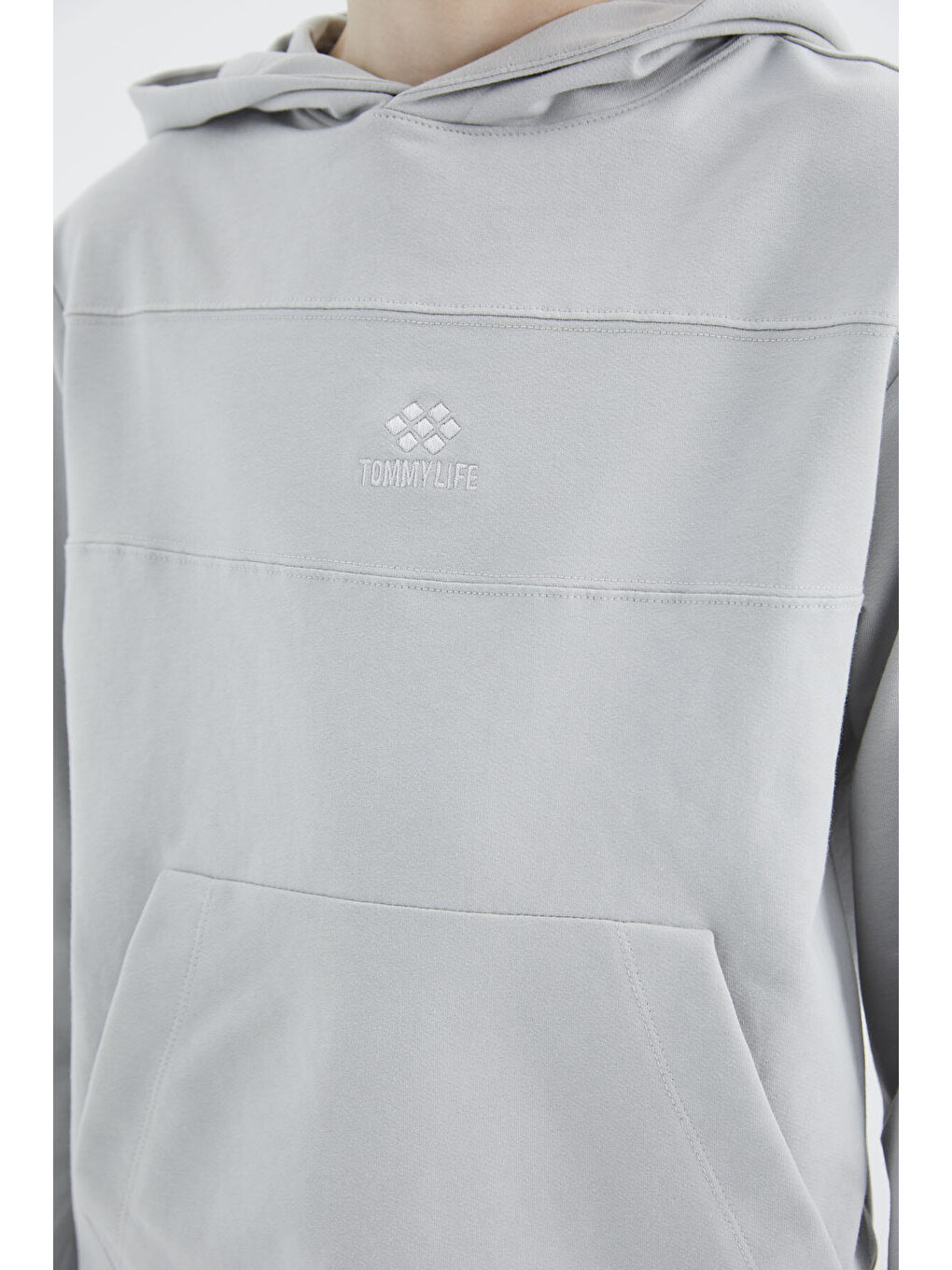 Bej Taş Kapüşonlu Basic Erkek Çocuk Sweatshirt   11181-2