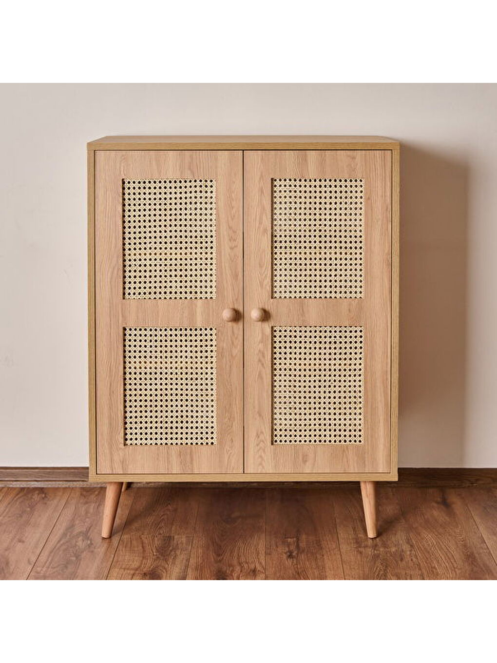 Kahverengi 2 Kapaklı Hazeran Çok Amaçlı Dolap - Safir Meşe - 80 cm-7