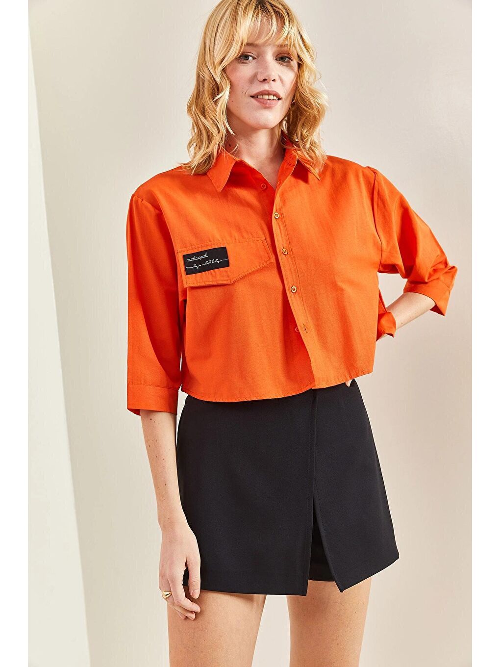 Siyah Kadın Şortlu Mini Etek-2