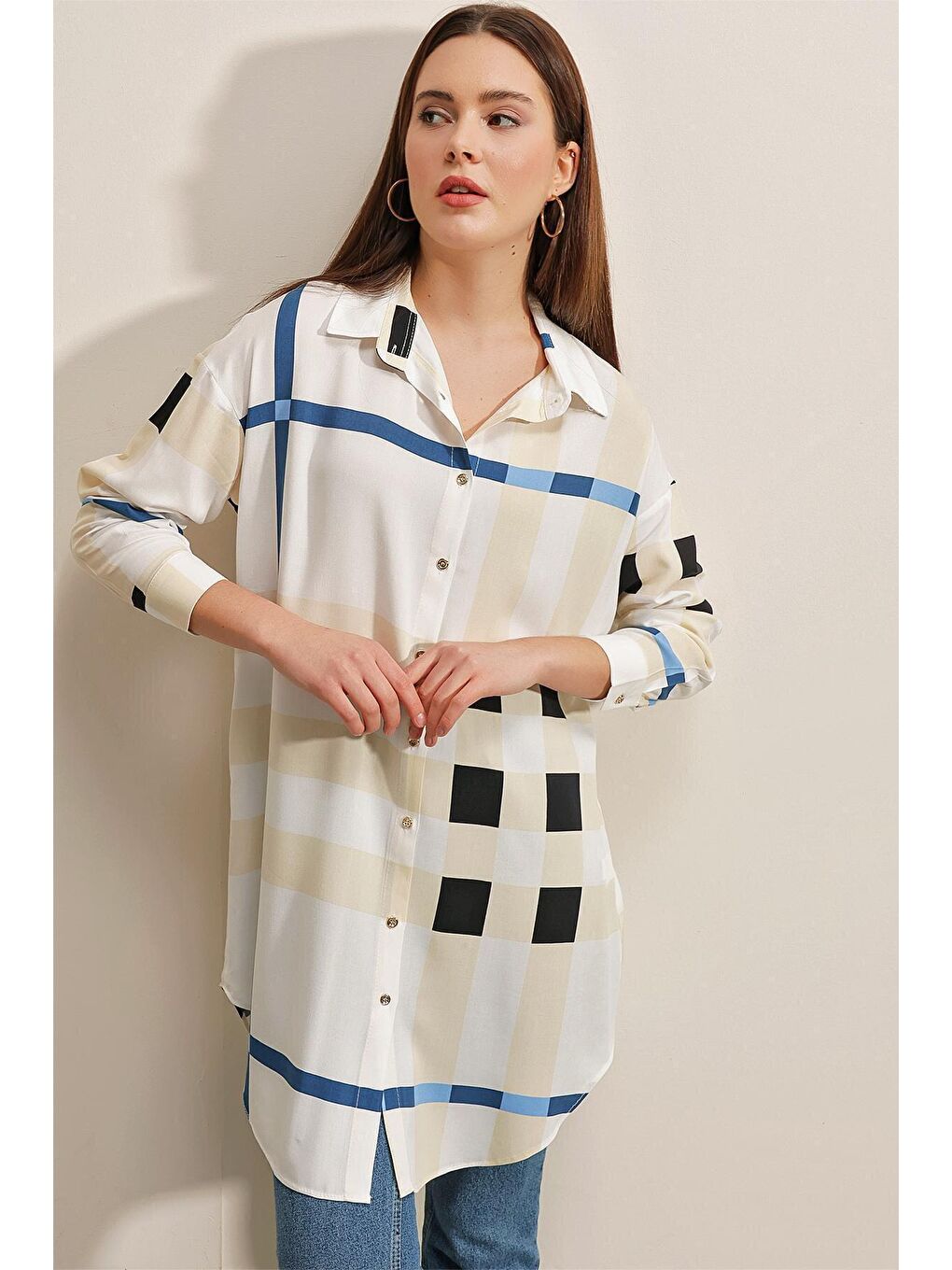 5599 Desenli Tunik - A.Lacivert-2