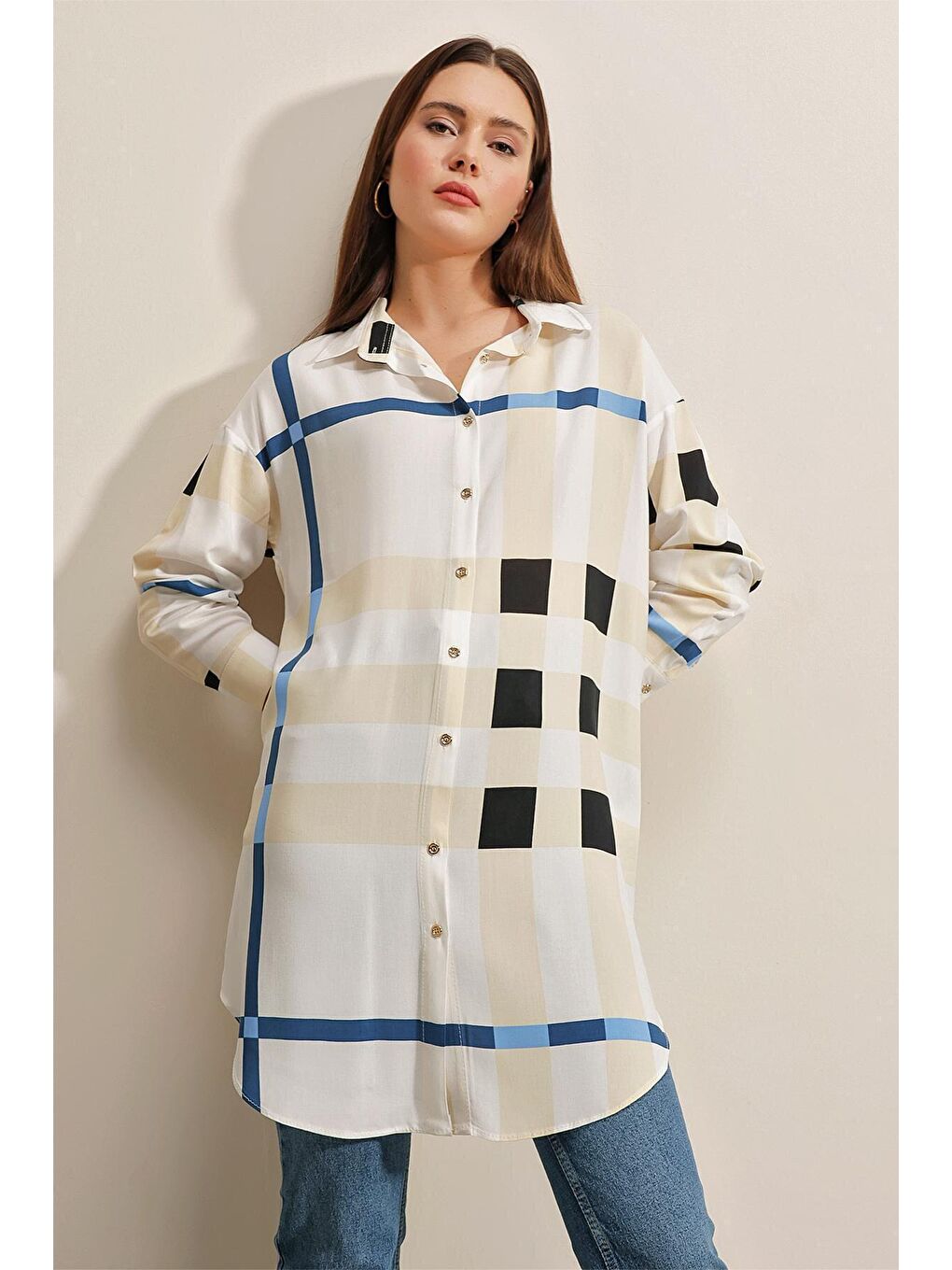 5599 Desenli Tunik - A.Lacivert-3