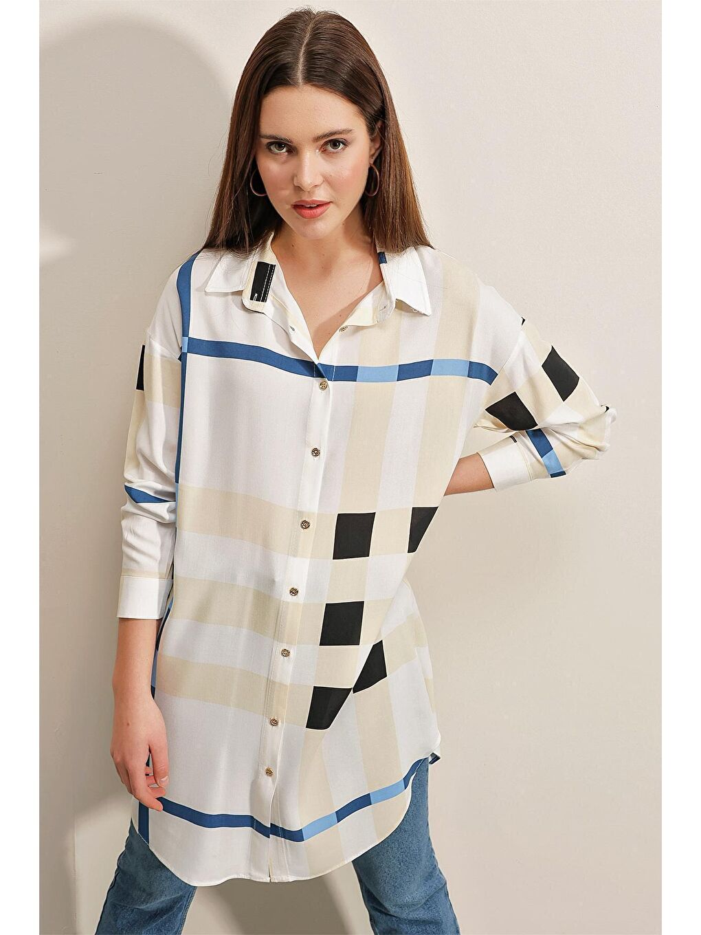 5599 Desenli Tunik - A.Lacivert-5