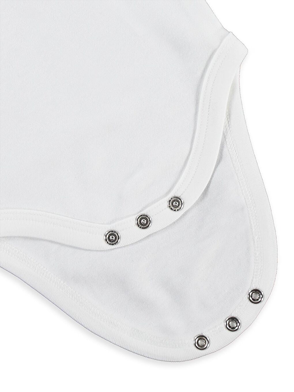 Baby Organik Pamuklu U Kol 0-18 Ay Çıtçıtlı Badi - Ekru 9-12 Ay-1