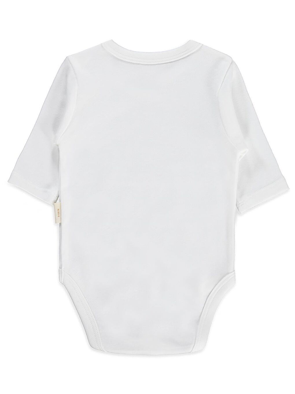 Baby Organik Pamuklu U Kol 0-18 Ay Çıtçıtlı Badi - Ekru 9-12 Ay-2