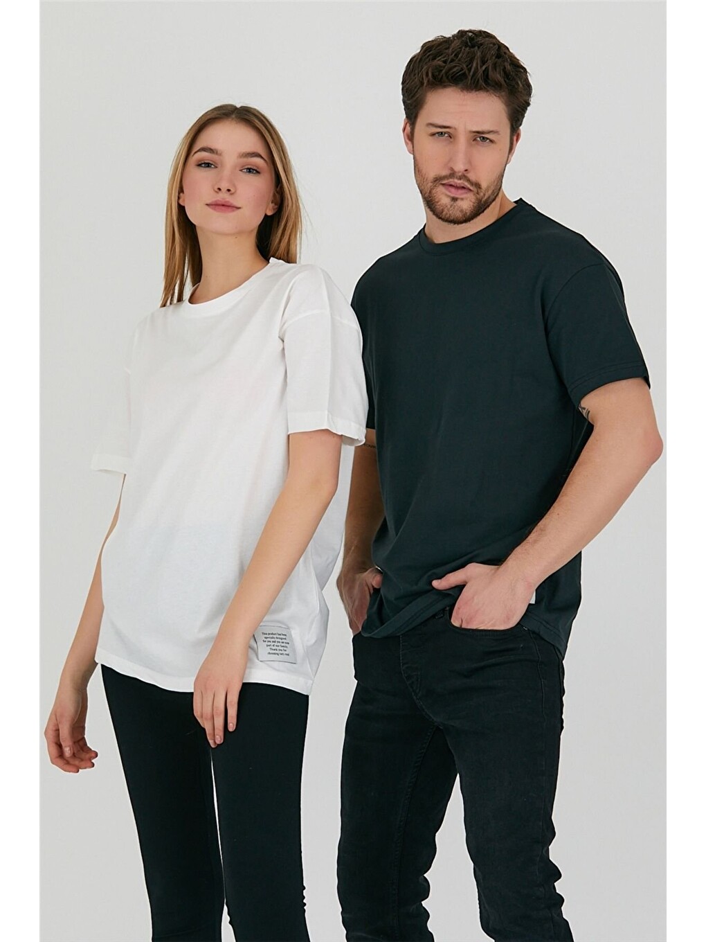 Siyah Unisex Relaxed Fit Tişört-3
