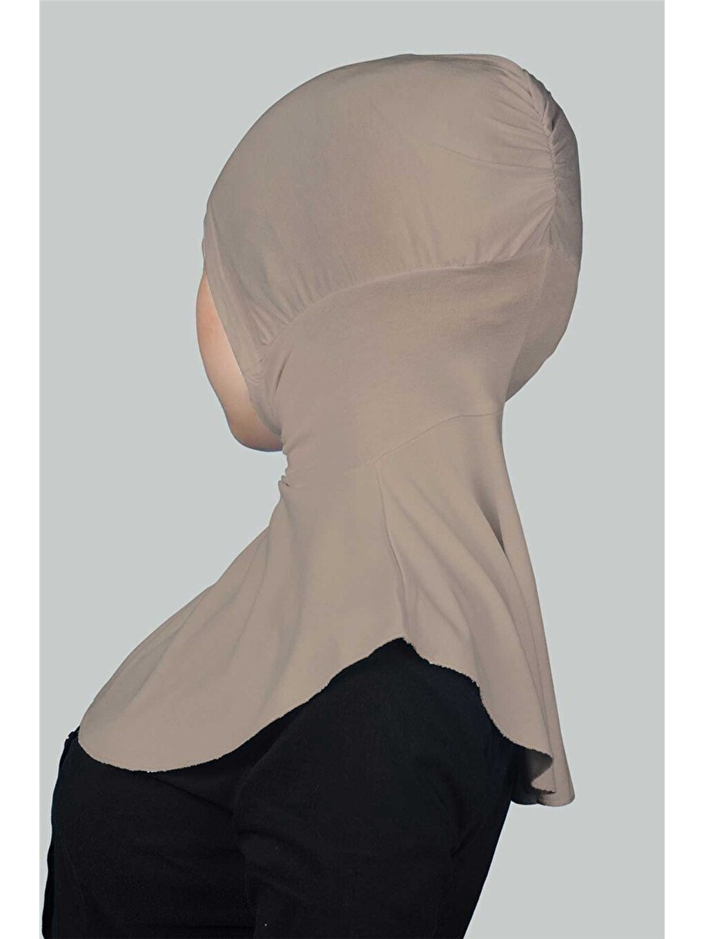 Kahverengi Kadın Tesettür Pratik Boyunluklu Hijab - Sporcu Bone-3