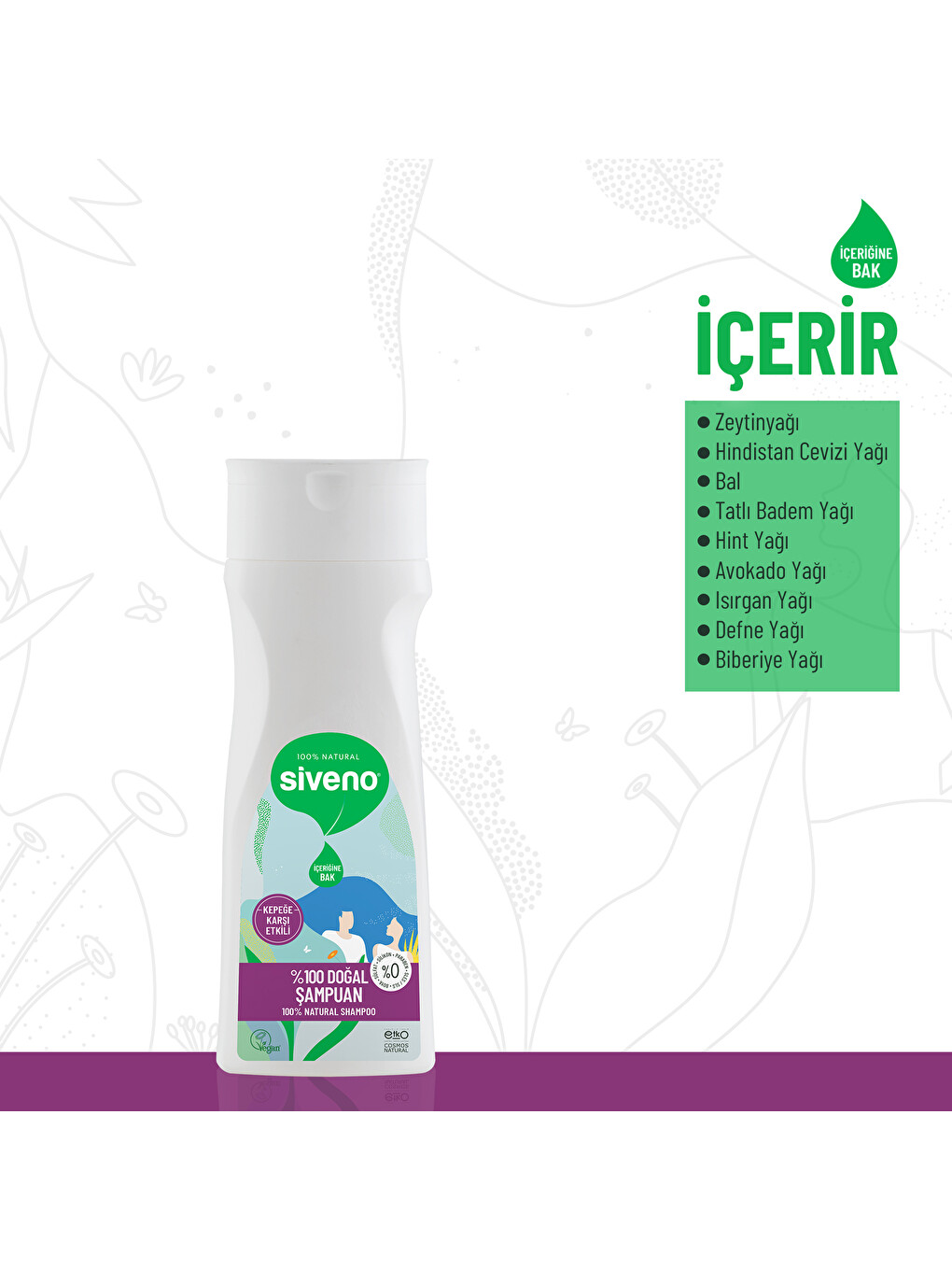 %100 Doğal Kepeğe Karşı Etkili Şampuan Günlük Bakım Yağlı Saçlar Çay Ağacı Keklik Üzümü Vegan 300 ml-1
